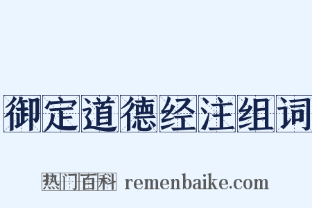 御定道德经注组词是什么意思的图片